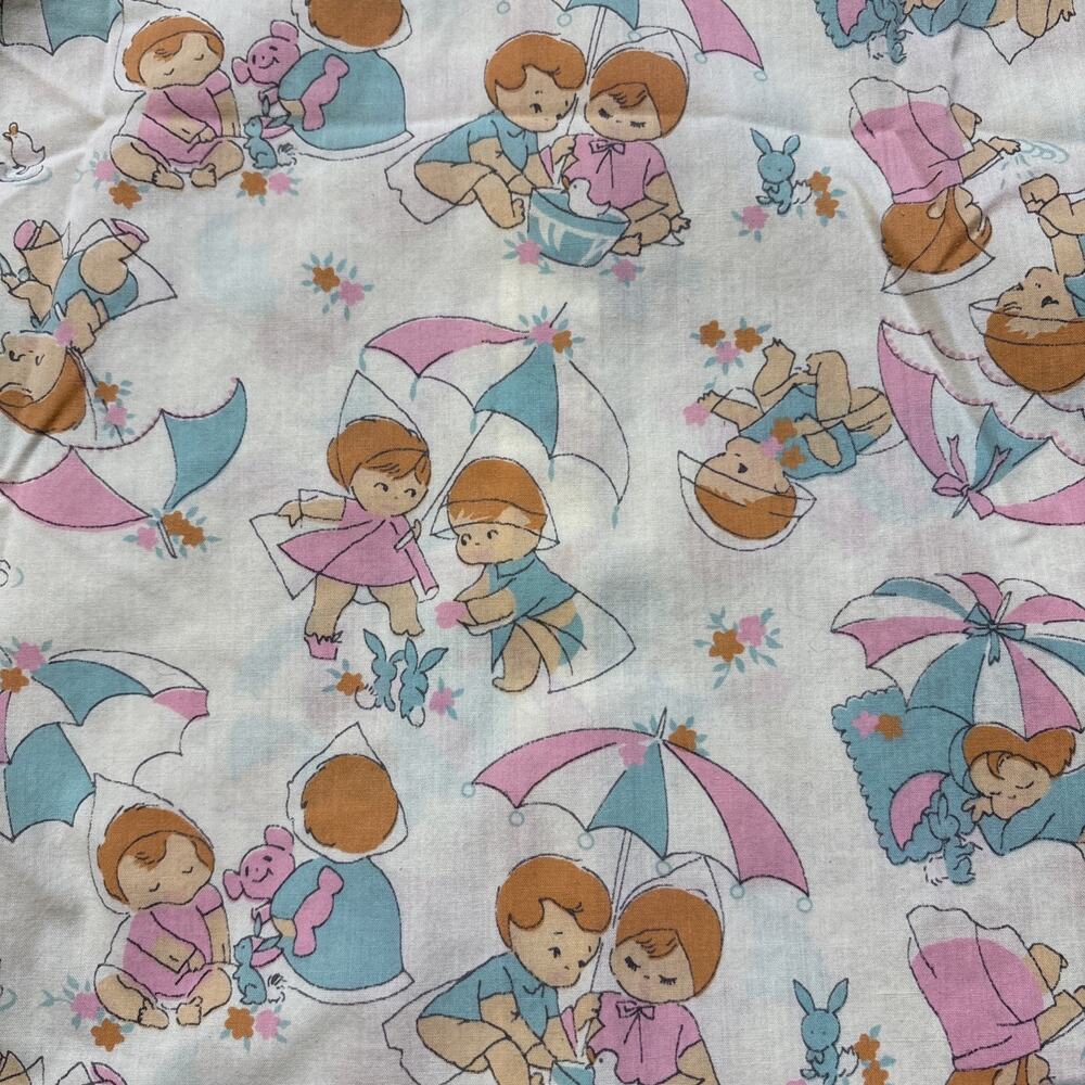 vintage 70s women’s SULTRA Umbrella Kids Novelty Print Button shirt size 32 - Picture 8 of 9